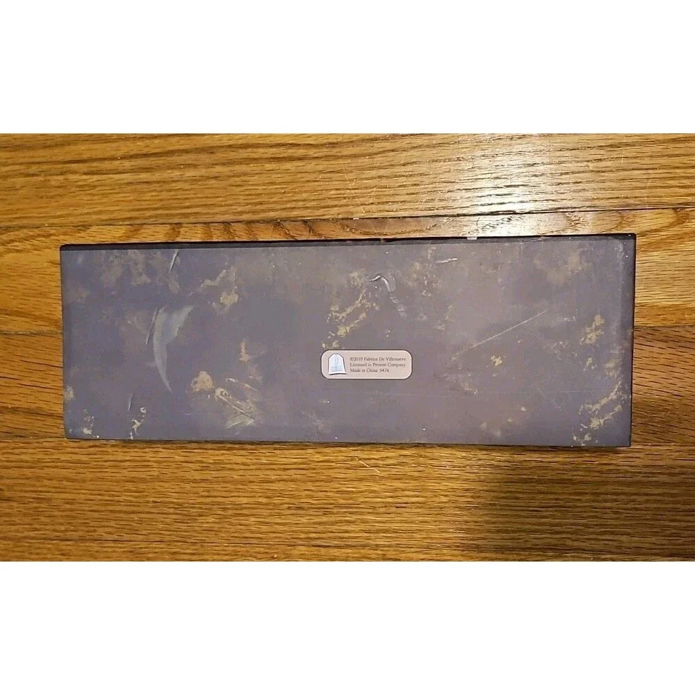 Elegant Storage Box Black Jardin De Paris With White Lilies apprx 10.5x3.75x2.75